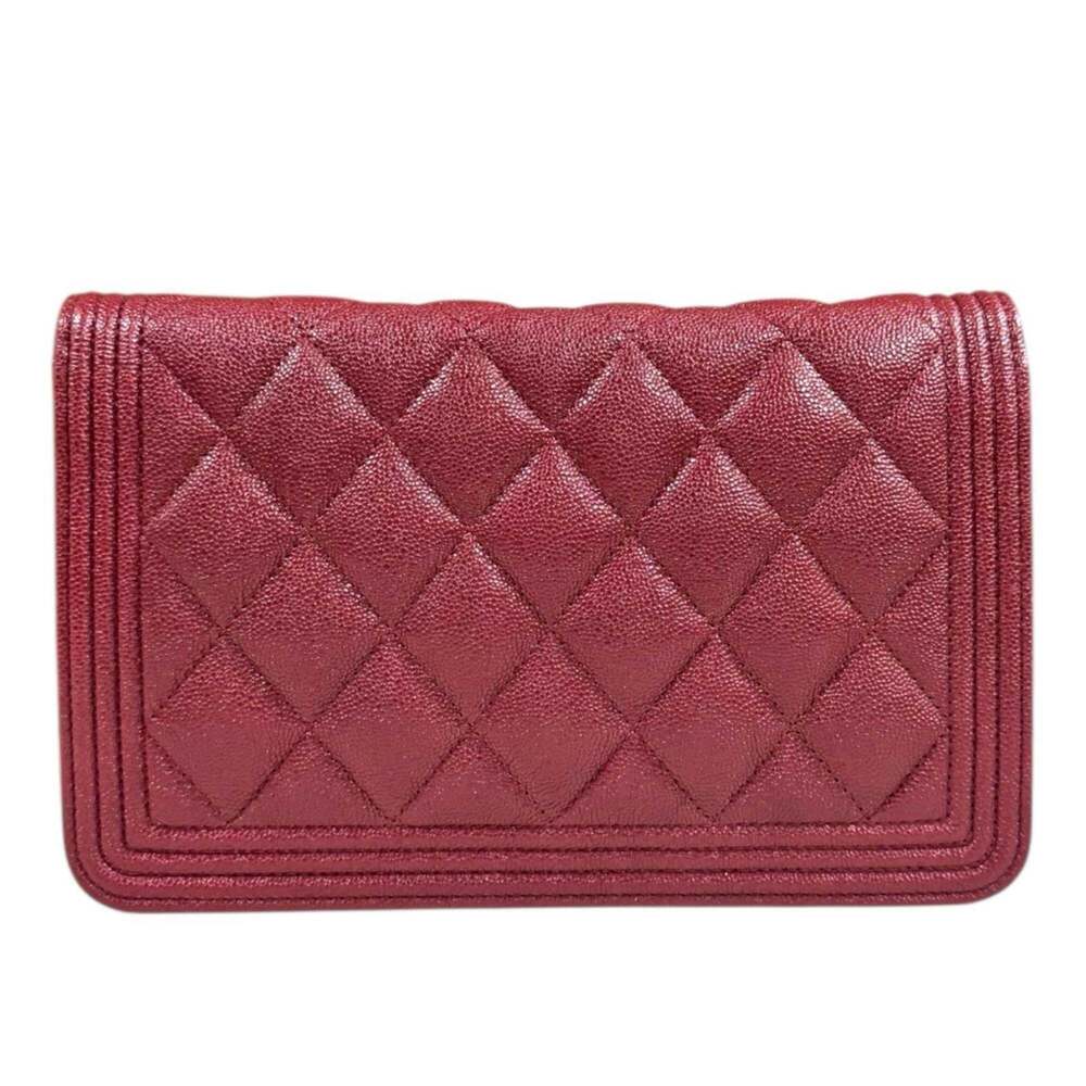 CHANEL Authentic Red Caviar Leather Wallet - Picture 3 of 13